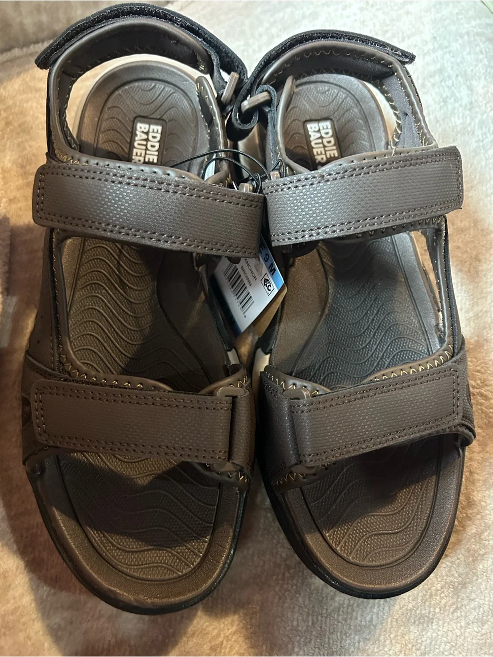 Eddie Bauer Brown Men's Adjustable Strap Sport Sandals